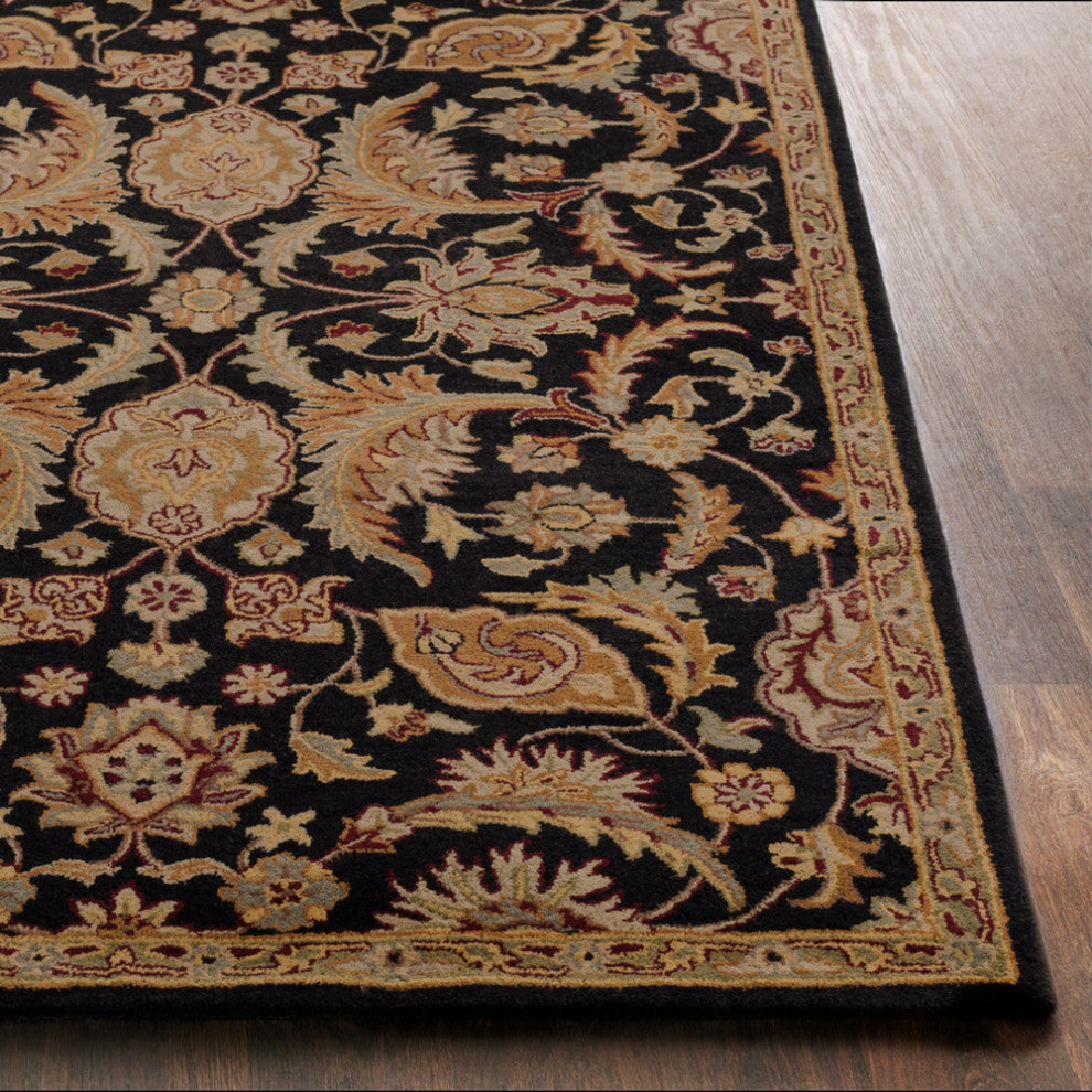 Surya Middleton AWMD-2078 Traditional Area Rug, Black, 8' Round