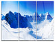 "Blue Winter Mountains" Photography Metal Wall Art, 3 Panels, 36"x28"