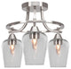 Paramount 3-Light Semi-Flush Light, Brushed Nickel, 5" Clear Bubble Glass