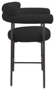 Blake Boucle Fabric Upholstered Counter Stool, Set of 2, Black, Matte Finish