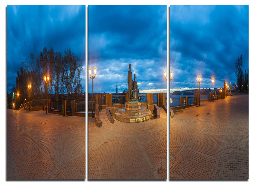 "Monument to Armories Panorama" Metal Wall Art, 3 Panels, 36"x28"