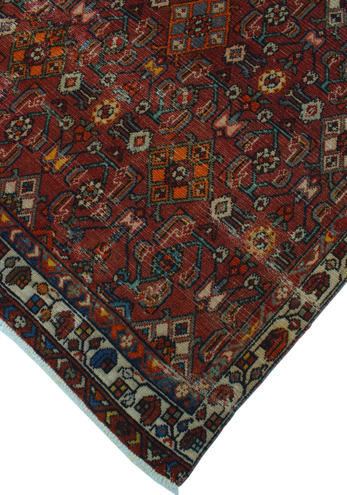 Vintage Distressed Samual Rust Runner, 4'9x9'11