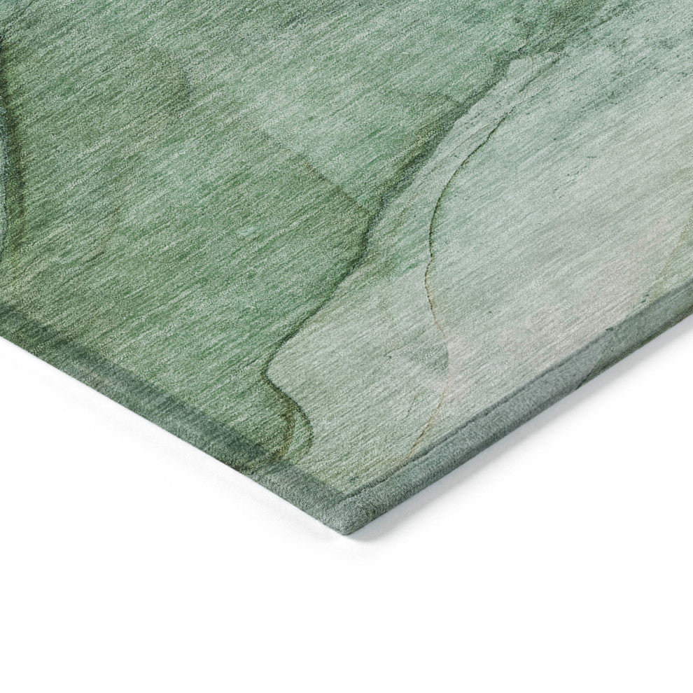 Machine Washable Indoor/Outdoor Chantille ACN607 Green 10' x 14' Rug