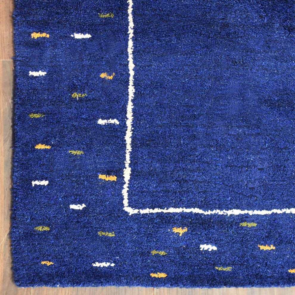 HAND KNOTTED LOOM SILK ECO-FRIENDLY AREA RUG-6'x9',Rectangle,Blue,Contemporary
