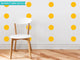 Polka Dot Fabric Wall Decals, Set of 48, 4" Polka Dots, Yellow Orange