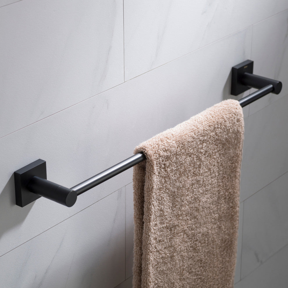 Ventus Bathroom 18" Towel Bar, Matte Black