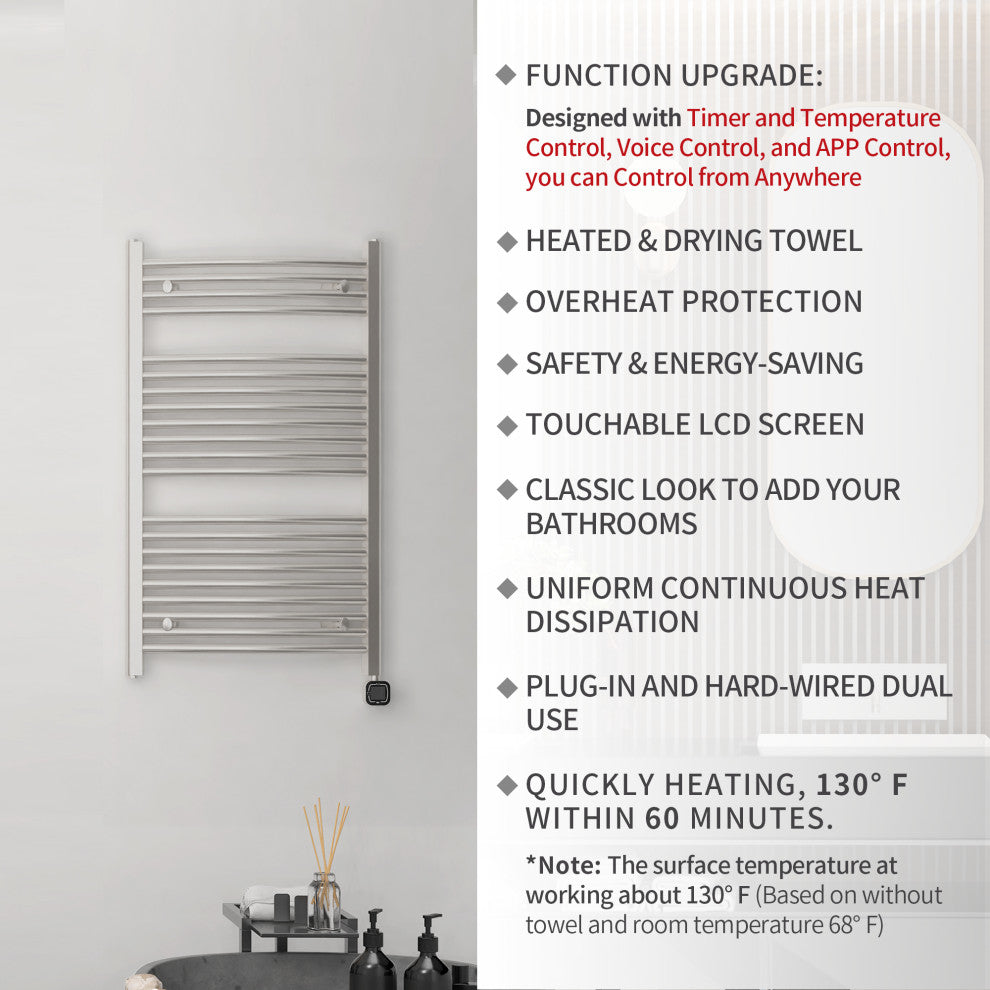 HEATGENE Smart Towel Warmer With Timer and Temperature Control, Brush