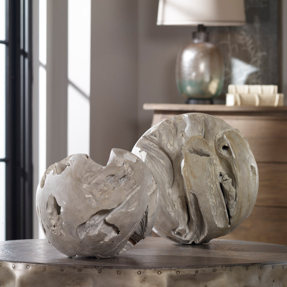 Uttermost Ermanno Teak Balls, Set of 2