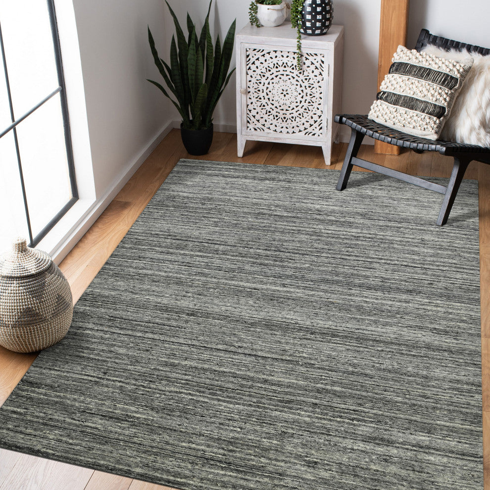 Heaven Lumia Area Rug, Dark Gray, 10' x 14', Striped