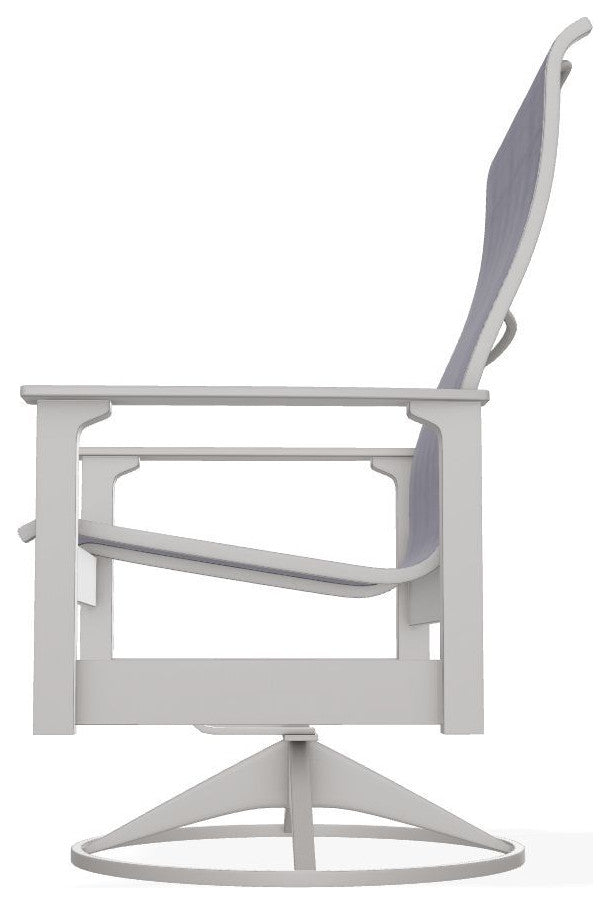 Leeward Sling Outdoor Swivel Rocker, Brooks/Warm Gray