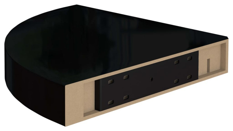 vidaXL Wall Corner Shelves Floating Corner Shelf 2 Pcs High Gloss Black MDF