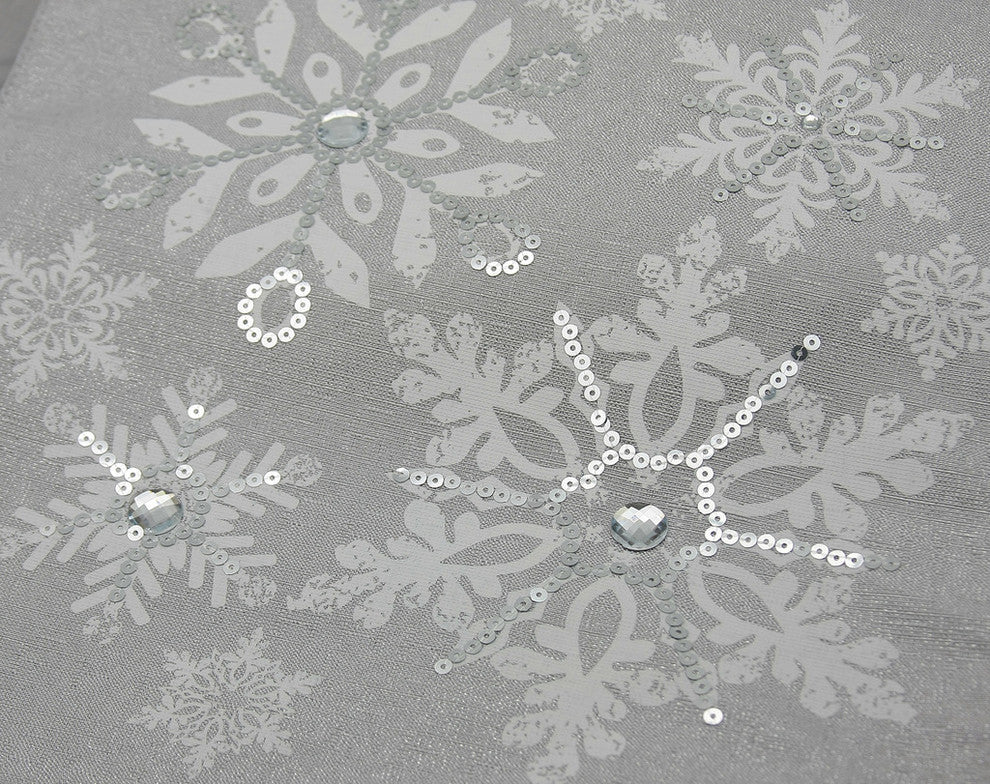 Glistening Snow Christmas Pillow, 14"x14"