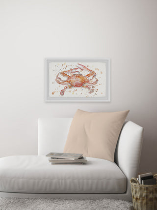 "Crab Splash" Framed Painting Print, 45"x30"