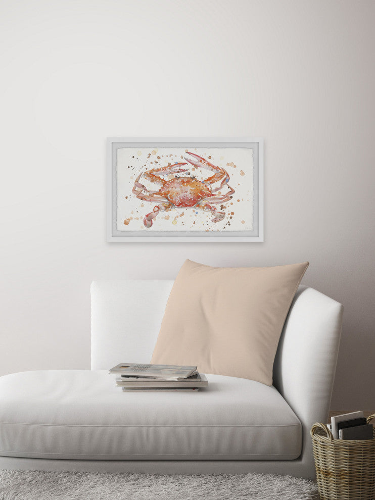 "Crab Splash" Framed Painting Print, 45"x30"