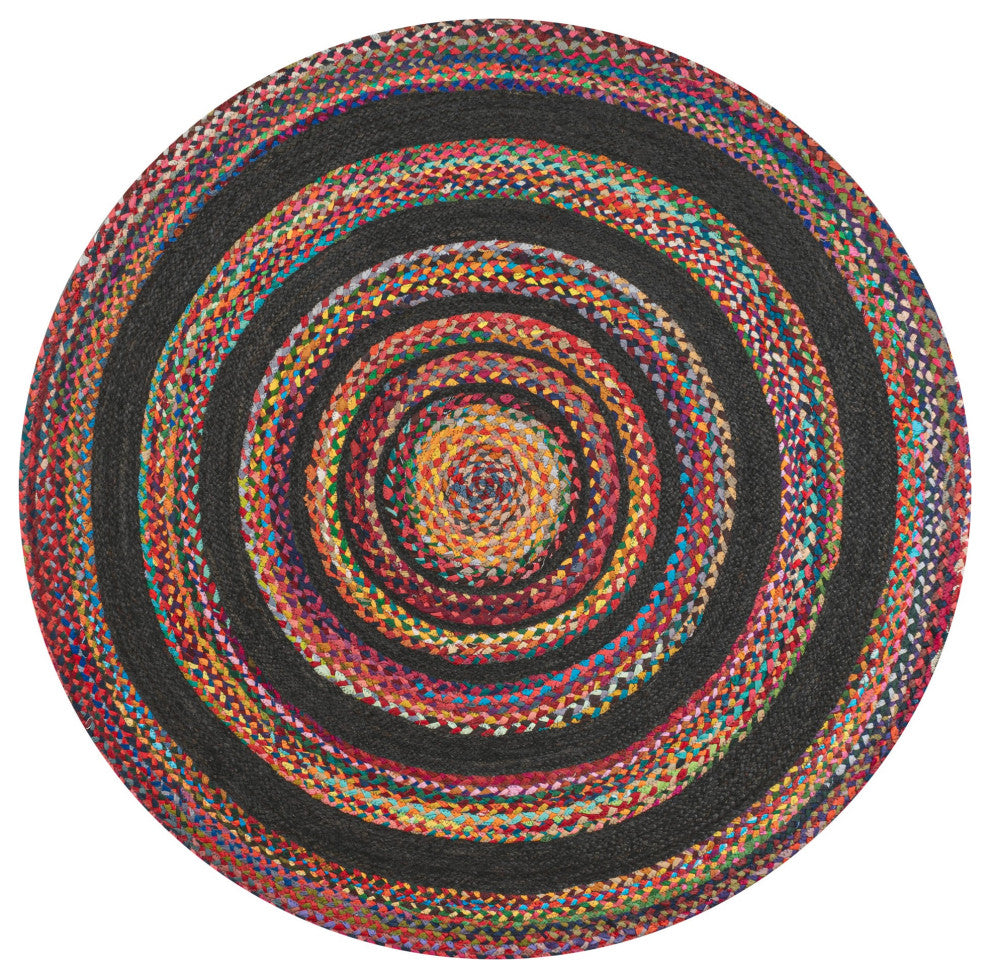 Abyss Braided Bohemian Coastal Round Jute Area Rug