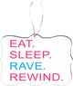 Eat Sleep Rave Rewind Pink & Blue Design Rectangle Christmas Tree Ornament
