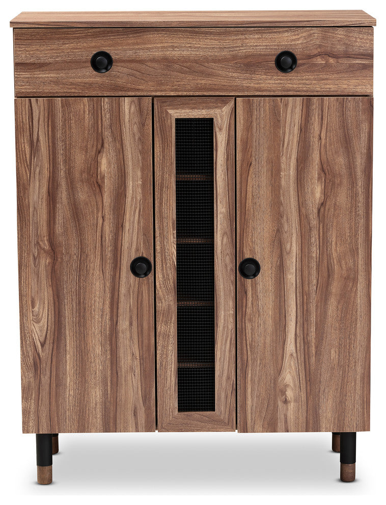 Valina Modern 2-Door Wood Entryway Shoe Storage Cabinet with Drawer