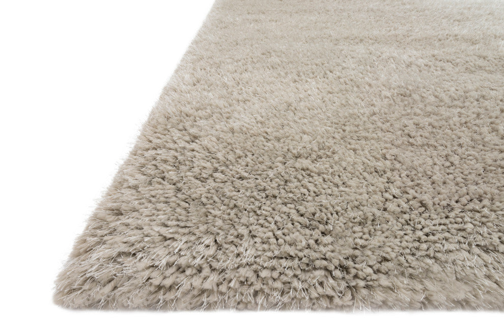 Hand Tufted Polyester Mila Shag Area Rug by Loloi II, Grey, 5'x7'6"