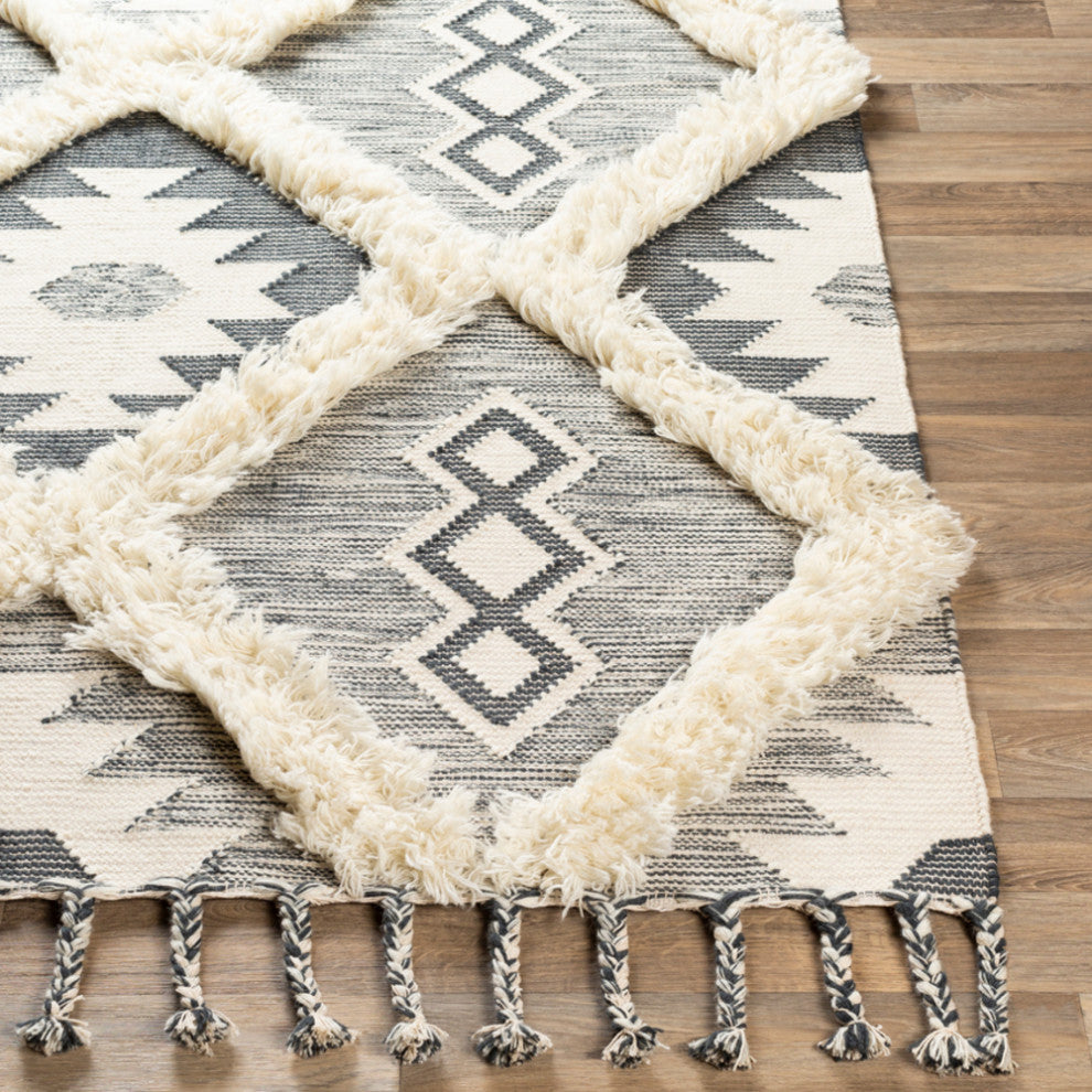 Surya Apache APA-2304 Bohemian Area Rug, Charcoal, 5' X 7'6" Rectangle