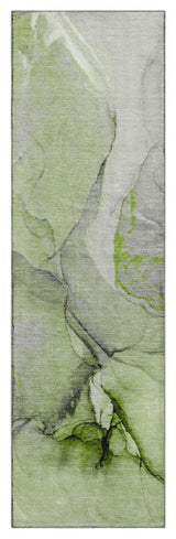 Premium Machine Washable Mayfield AMF506 Green 2'3" x 7'6" Runner Rug