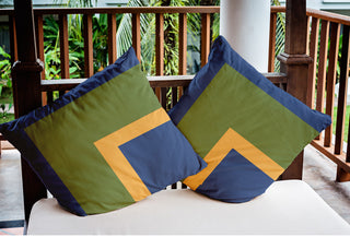 Bold Blocks Polyester Indoor/Outdoor Pillow, Nautical Navy, 20"x20"