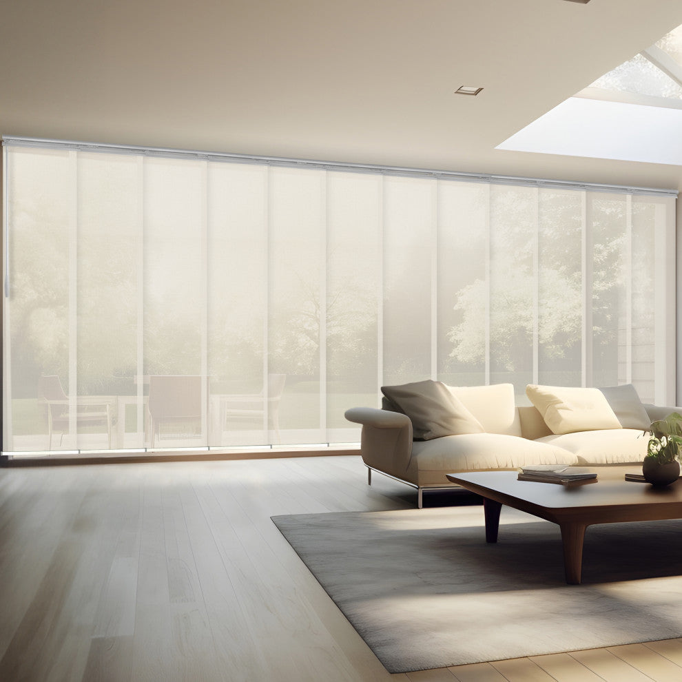 Elza 12-Panel Track Extendable Vertical Blinds 140-260"W