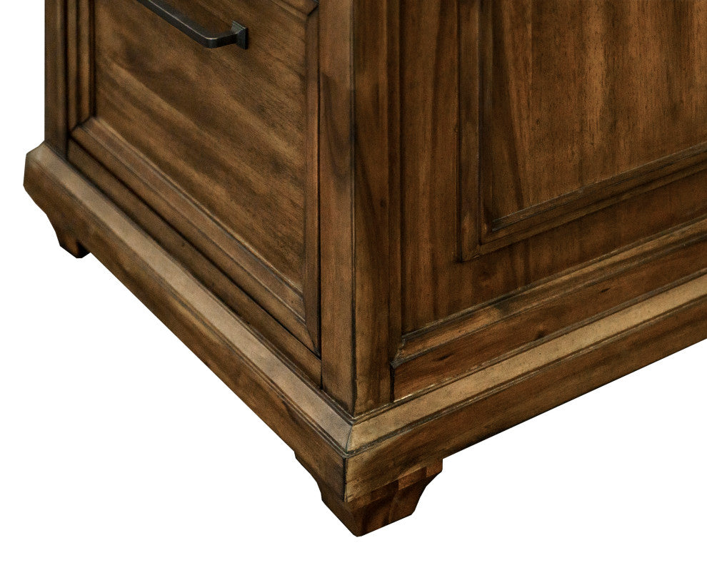 Traditional Wood Double Pedestal Executive Desk Fully Assembled Brown