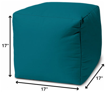 17  Cool Dark Teal Solid Color Indoor Outdoor Pouf Cover