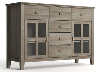Artisan Solid Wood Sideboard Buffet, Distressed Gray