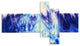Blue Life, Abstract Canvas Art Print, 60"x32", 5 panels
