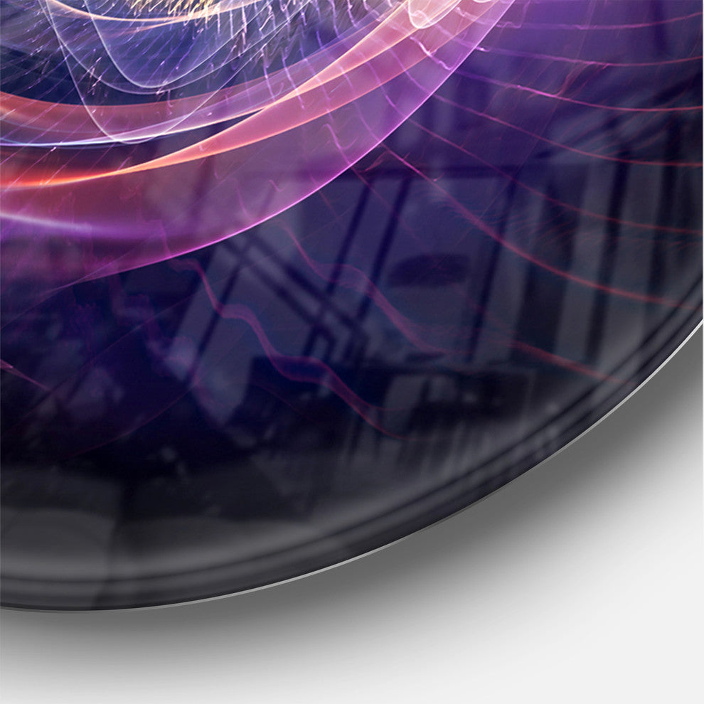 Bright Wave Particle in Air On Black Oversized Metal Clock, 36x36