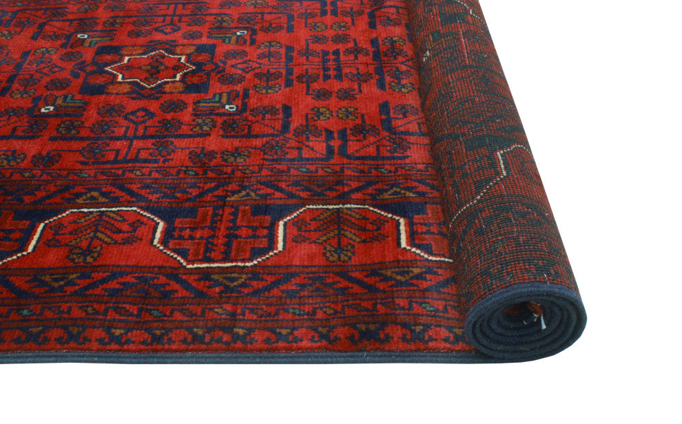 Khamyab Raya Red/Navy Runner, 2'6x19'7