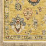 Leoness Vintage Traditional Yellow/ Multi Area Rug, 5'3" x 7'6"