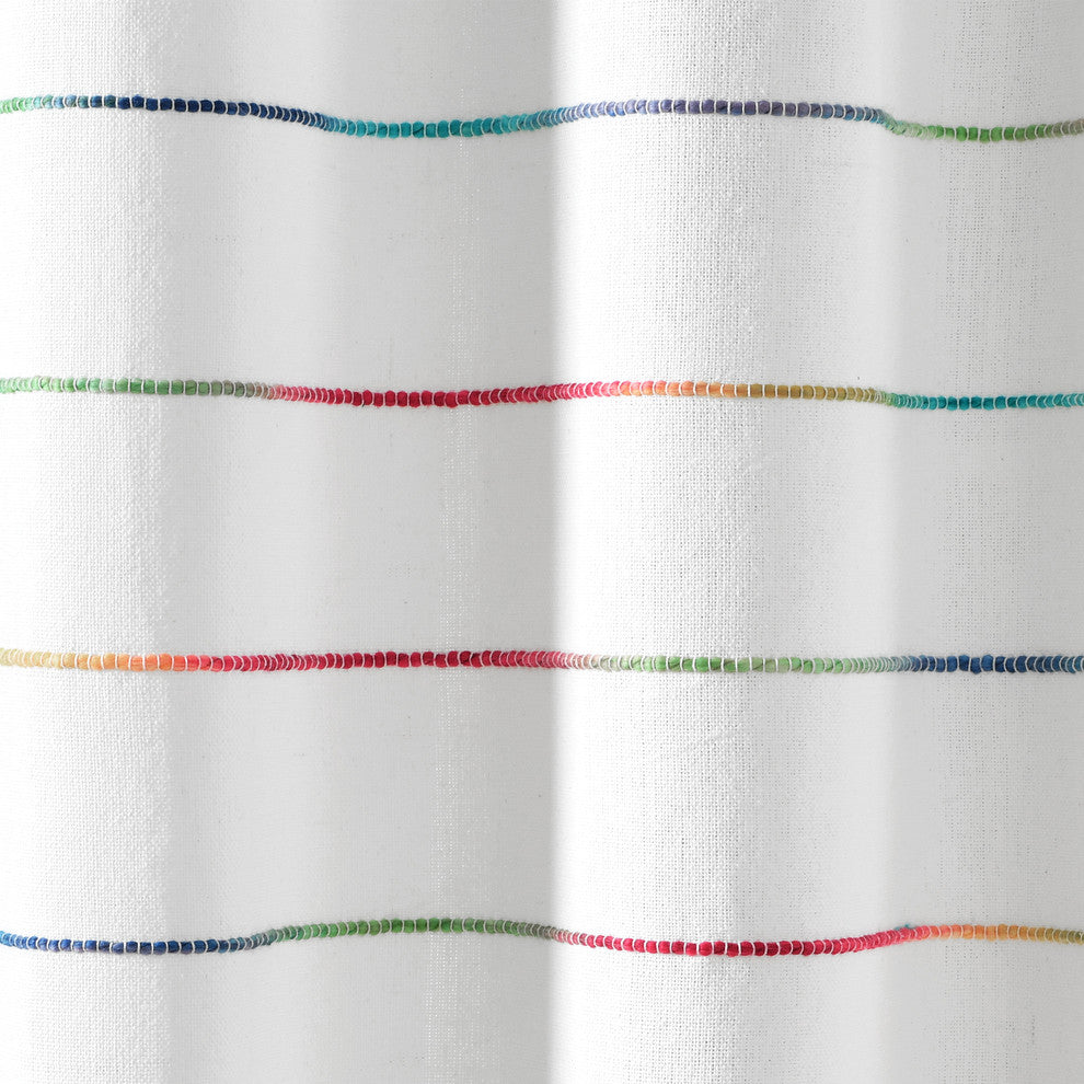 Ombre Stripe Yarn Dyed Cotton Shower Curtain, 72"x72", Rainbow