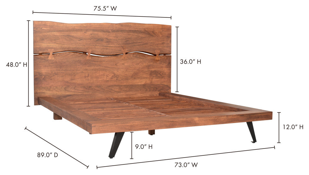 Madagascar Platform Bed Queen, Brown