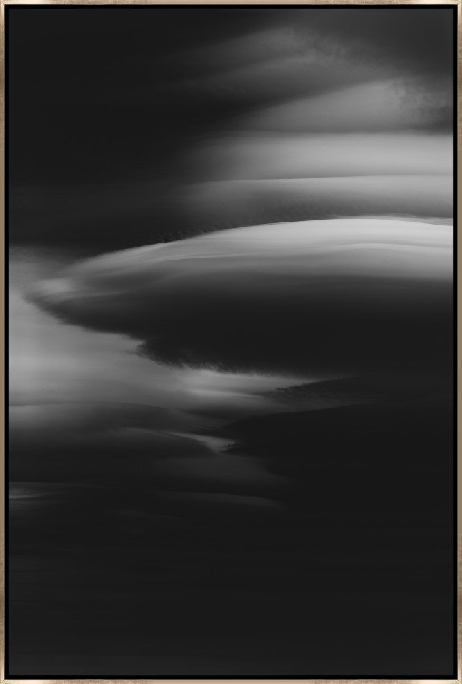 36x54 Lenticular Clouds X, Framed Artwork, Silver