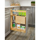 Wood Base Cabinet Knife Block Pull Out Organizer With Soft Close, 6"