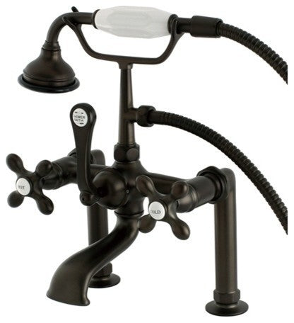 Aqua Vintage Deck Mount Clawfoot Tub Faucet, Oil Rubbed Bronze