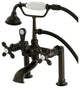 Aqua Vintage Deck Mount Clawfoot Tub Faucet, Oil Rubbed Bronze
