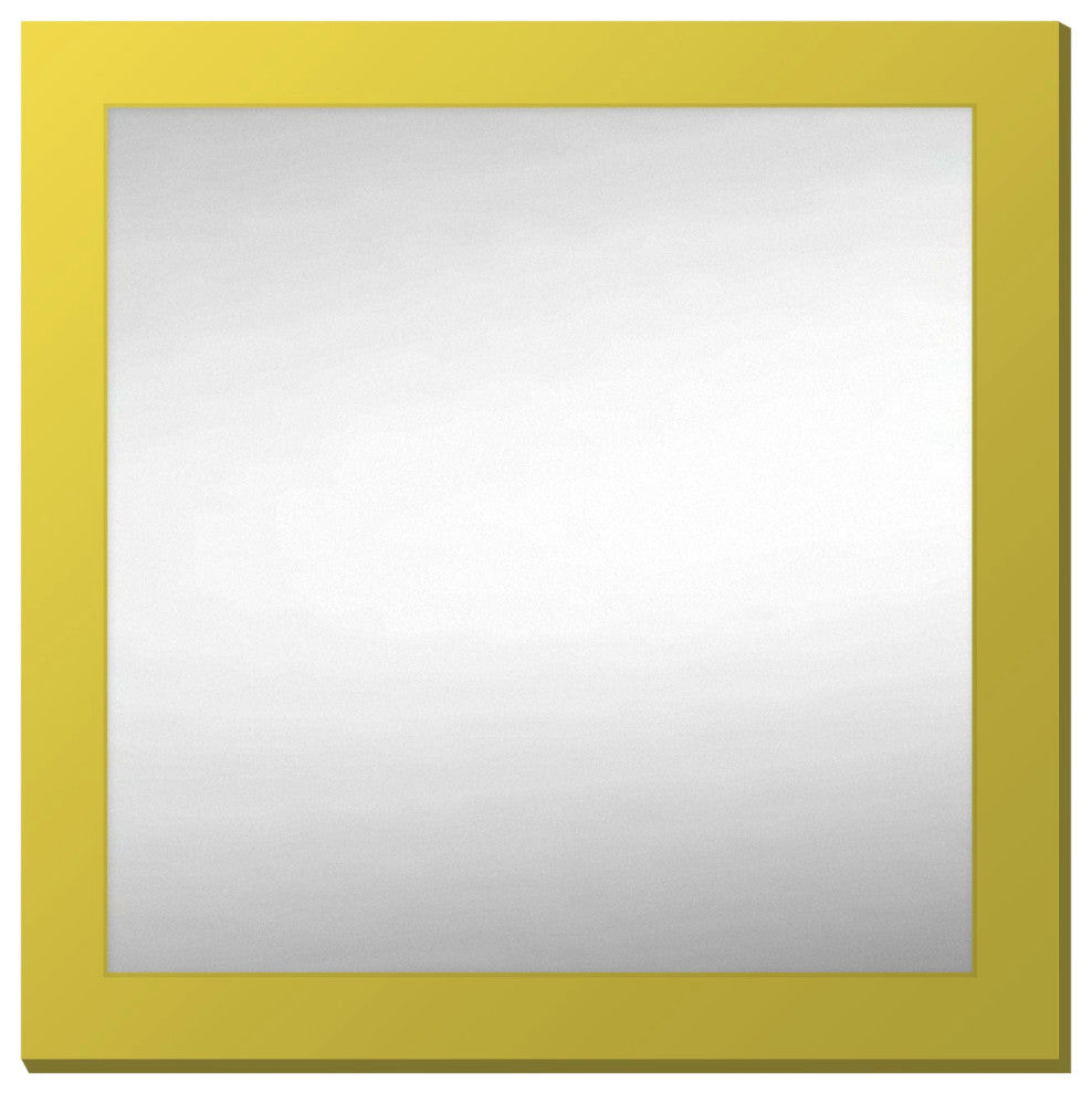 36"x36" Pop of Color Wall/Floor Mirror Art, Modern Yellow