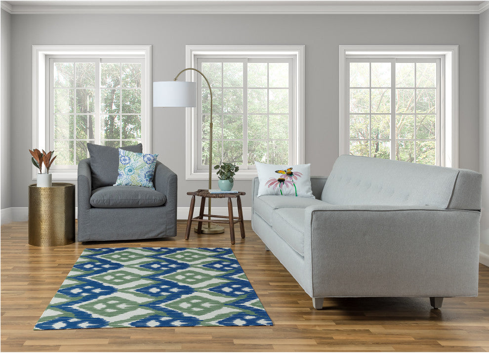 Hipster Spring Chenille Rug, Dark Cobalt Blue, 4'x6'