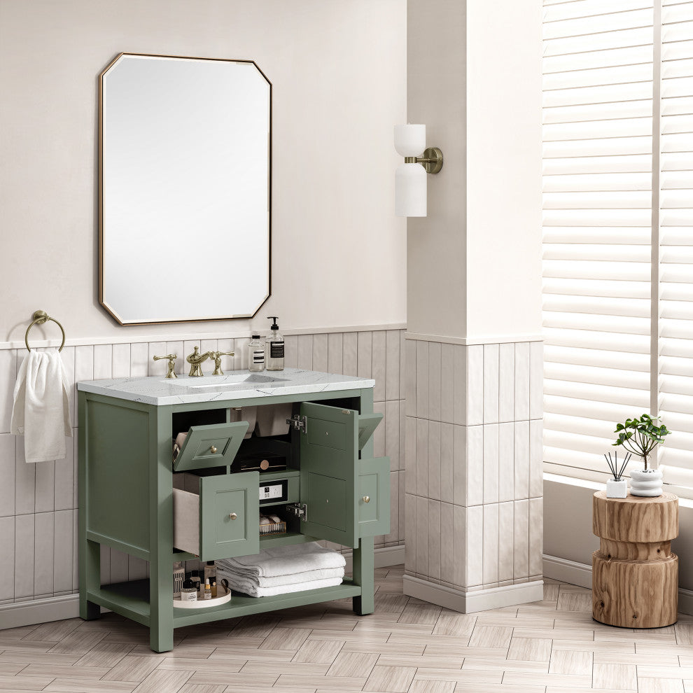 Breckenridge 36" Single Vanity, Smokey Celadon,  Ethereal Noctis Top