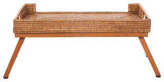La Jolla Rattan Breakfast Tray with Foldable Legs, Honey Brown