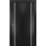 Bi-fold Doors 48 x 96 | Planum 0310 Matte Black with  | Sturdy Tracks