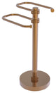 Free Standing Two Arm Guest Towel Holder, Brushed Bronze