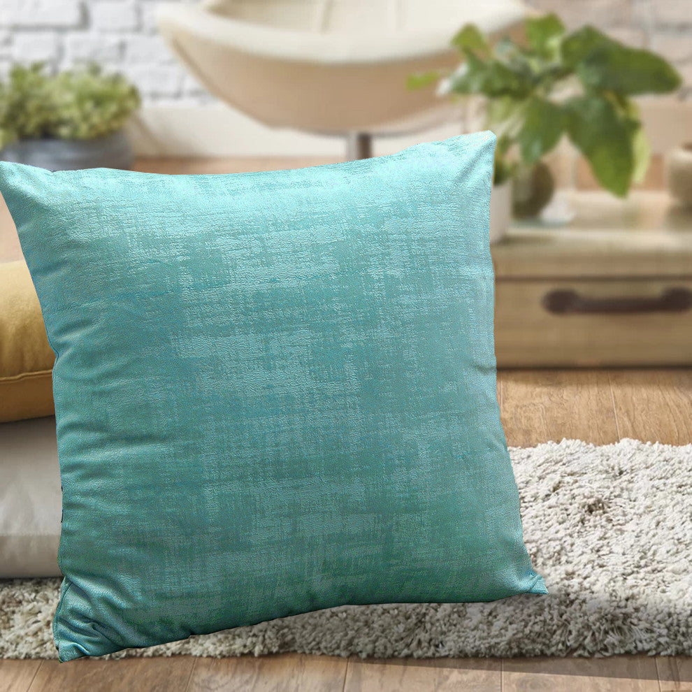 Serenta Textured Velvet Pillow Shell, Set of 4, North Sea