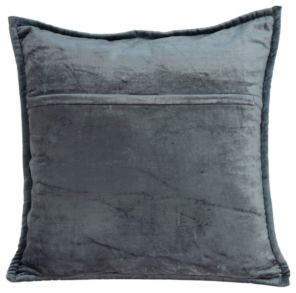 HomeRoots Super Soft Charcoal Solid Quilted Pillow Cover