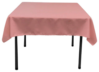 LA Linen Polyester Poplin Square Tablecloth, 58"x58", Dusty Rose