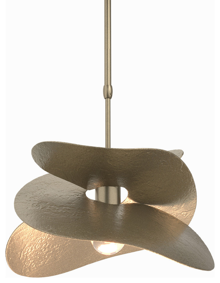 Hibiscus Small Pendant, Soft Gold Finish, Standard Overall Height