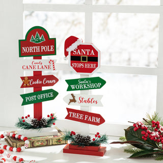 2-Piece Set Christmas Wooden Sign Table Decor